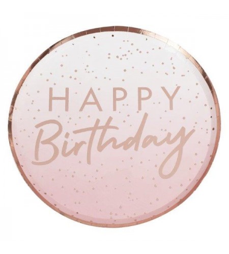 PRATOS ROSE GOLD HAPPY BIRTHDAY